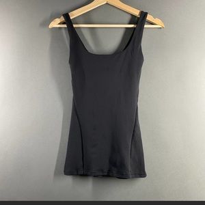 Lululemon Black Scoop neck shelf bra tank
